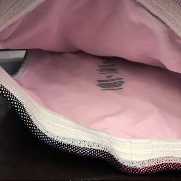 Brittany Allen multicolored metallic one shoulder sports bra sz S - Picture 6 of 9